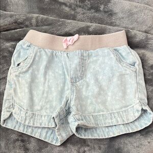 🍭6/$30 Cherokee Gurl’s Light Blue Chambray Patterned Elastic Waist Shorts - 3T